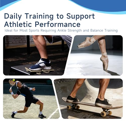 Ankle Balance Board Foot Strengthener - Single Leg Stability Trainer for Physical Therapy Exercise, Mobility Training and Sports Recovery with Toe Separators and Carry Bag