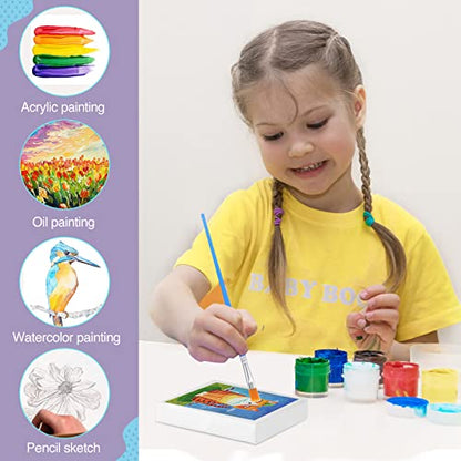 ESRICH Mini Canvases for Painting, Canvas in Bulk 32Pack, 3x3In, 2/5In Profile Small Square Canvas, Blank Canvases are Great for School Projects and Kids Birthday Parties, Home Decor Project. - size: 3x3in-32 Packs