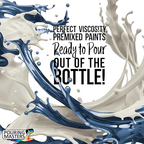 Pouring Masters Lake Blue Metallic Pearl Ready to Pour Acrylic Pouring Paint - Premium 32-Ounce Pre-Mixed Fluid Acrylic Paint - Fluid Art Supplies for Canvas, Wood, Paper, Tile & Rocks | Ready to Pour, Premium Pre-Mixed Fluid Acrylic Paint - Fluid Art Sup