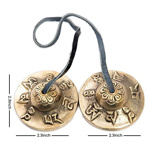 Tingsha Cymbals Bells - Easy To Play - Meditation Mindfulness Chime For Chakra Healing Spiritual Dharma Gifts Handcrafted Tibetan By Himalayan Bazaar (Ohm Mani) - color: Ohm Mani
