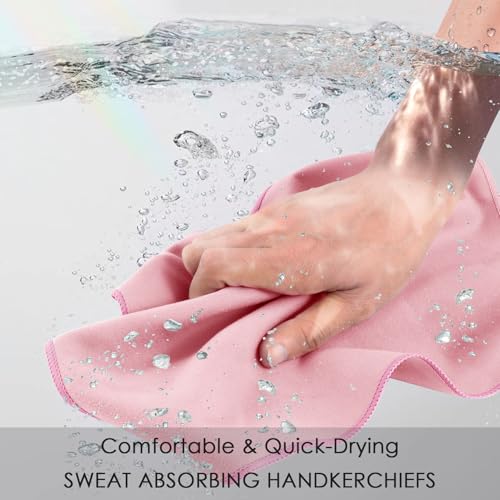 HOULIFE Sweat Absorbing Handkerchief for Men, Microfiber Quick-Dry Towels | Rags for Gym Sport Workout, Sweat Towel for Hand, Absorbency, Comfortable - color: Pink