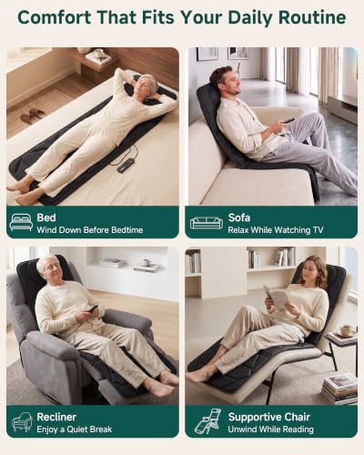 Snailax Full Body Massage Mat with Heat, 10 Motors Vibration Massage Pad
