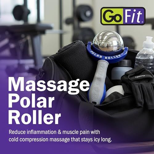 GoFit Polar Roller Cold Compression Therapy Blue 9.8 x 4.8 x 2.8, Massage Polar Roller - size: 9.8 x 4.8 x 2.8