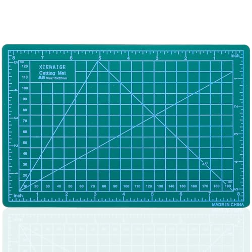 Self Healing Craft Mat, 6" x 8" Rotary Sewing Mat for Crafts, Table Protector Cut Board Cutting Matts for Fabric Leather Cutting Quilting Project, Ideas for DIY Crafts, Children, Hobbyists, A5, Green