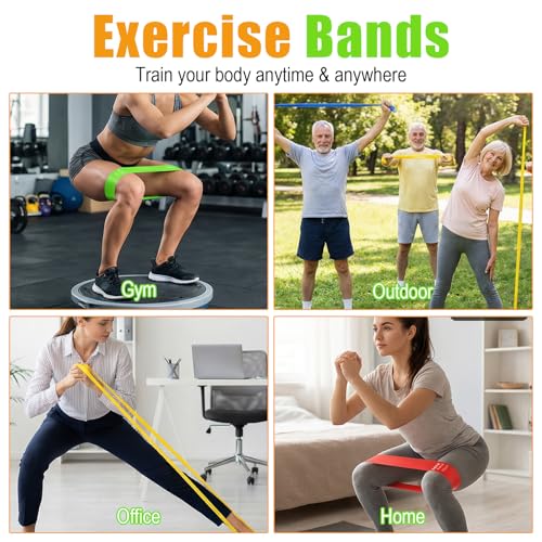 20 Pcs Resistance Bands for Women Men, Different Resistance Levels Loop Exercise Bands, Stretching, Workout, Home Gym Equipment for Pilates Yoga Physical Therapy, Leg Glute Arm Exercise Kit