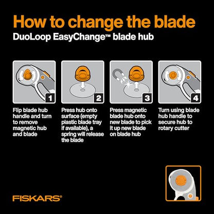 Fiskars 60mm Titanium Rotary Cutter Blade Replacements for Fabric, 2-Pack | For Thick Fabric, Premium Steel w/ Titanium Coating for Durability, Precision Cutting for Crafts, Sewing & Quilting Projects - size: 60mm, style: 2 Pack - Titanium