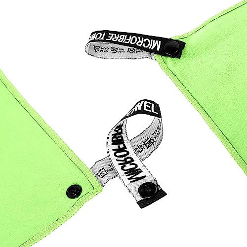 Microfiber Travel Towel, Quick Dry Camping & Gym Towel. Compact - color: Green, size: S:16"×32"