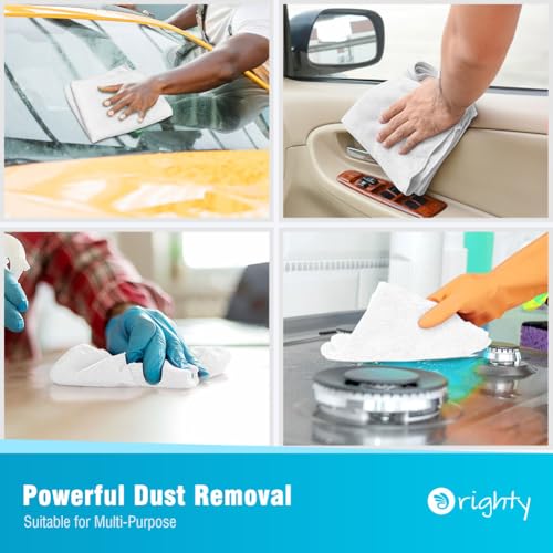 Orighty Microfiber Cleaning Cloth, Cleaning Rags, 24 Pack, 12x11 in, White - color: White, size: 24 Pack