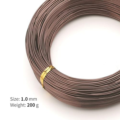 Bonsai Training Aluminum Wire, 1.0mm 18 Gauge Bronze 200g, Bendable Anodized Craft Wire, Flexible Armature Wire for Bonsai Tree Shaping, DIY Handcraft and Model Making(Bronze-1.0) - color: Brown, size: 18 Gauge