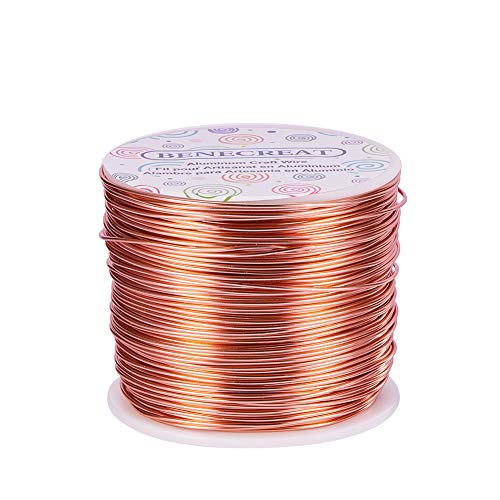 BENECREAT 17 Gauge Jewelry Craft Aluminum Wire 380 Feet Bendable Metal Sculpting Wire for Craft Floral Model Skeleton Making, Copper Tone - color: Copper, size: 17 Gauge