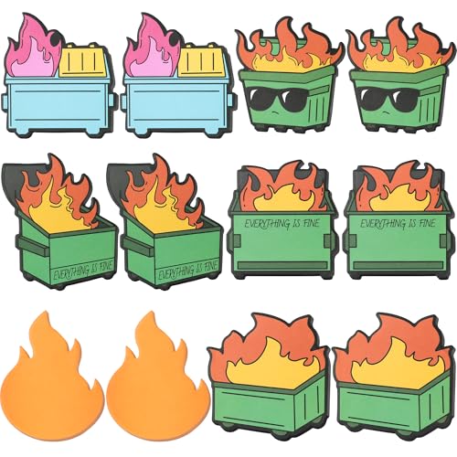 12 Pads Dumpster On Fire Sticky Notes, Office Desk Accessories | 6 Shaped-Pop up Sticky Notes,It's Fine I'm Fine Everything is Fine,Memo Notes Funny Office Gifts for Women Men Coworkers - color: 12pcs Dumpster-d