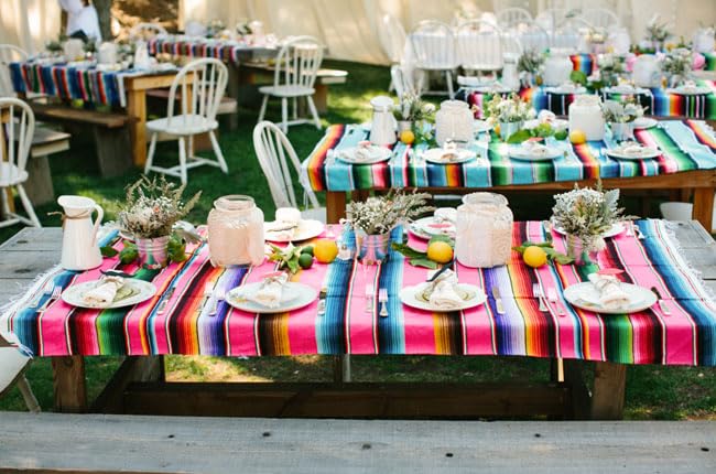 Del Mex Mexican Serape Blanket (X-Large, Pink) - color: Pink, size: X-Large