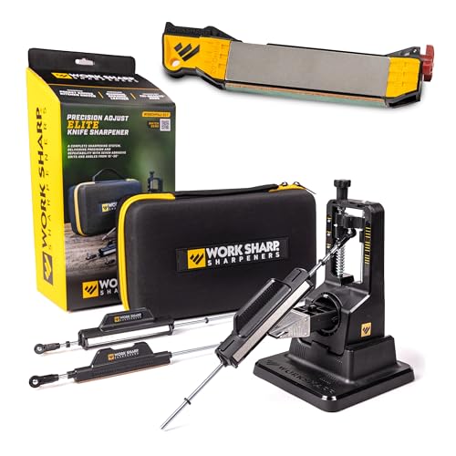 Work Sharp Precision Adjust Elite & Guided Field Knife Sharpener Kit - Professional Sharpening System for Kitchen, Pocket & Outdoor Knives - Complete 2-Piece Bundle Set - style: PAJ-E + GFS