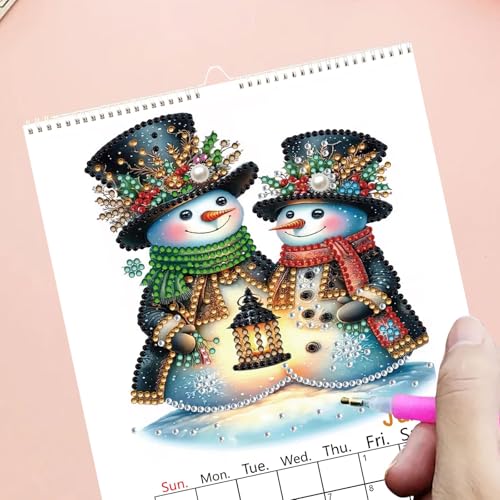 2027 Wall Calendar DIY Diamond Art Painting Hanging Calendar 9.9" x 6.7" Hanging Loop from January 2027 to December for Home Office Planning-Animals - color: Animals