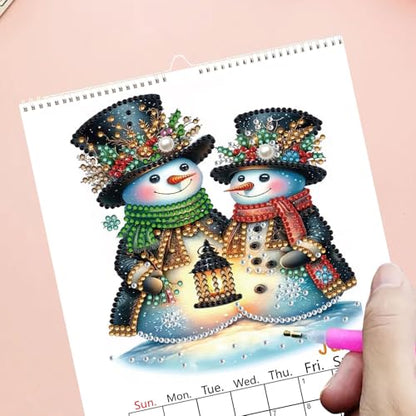 2027 Wall Calendar DIY Diamond Art Painting Hanging Calendar 9.9" x 6.7" Hanging Loop from January 2027 to December for Home Office Planning-Animals - color: Animals