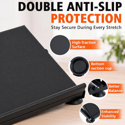 Steel Adjustable Slant Board with Suction Base for Calf Ankle Stretching | 5-angle 20°–45° Foam Surface, Supports 440 lb, Non-slip Suction Cups for Home Gym and Physical Therapy