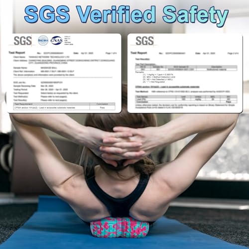 Deep Tissue Massage Ball for Exercise & Recovery - SGS Certification - Targets Back, Shoulder, Legs&Feet - Relieves Muscle Knots, Joint Pain&Tightness, Pressure Point Therapy- Myofascial Release Ball - color: Blue&pink, size: 1-Pack | 7.87-inch