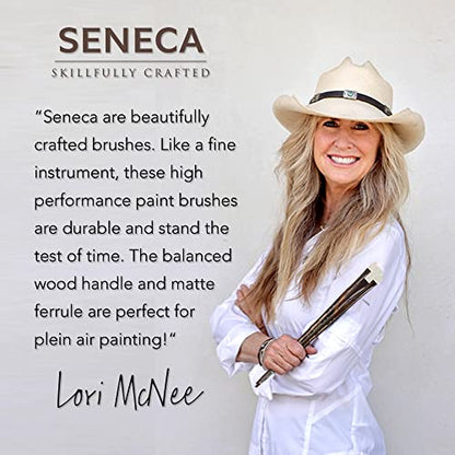 Seneca Series 1700 Filbert Brush Size 0 – Premium Vegan Synthetic Paintbrush for Acrylic, Oil & Water-Mixable Oils - size: 0