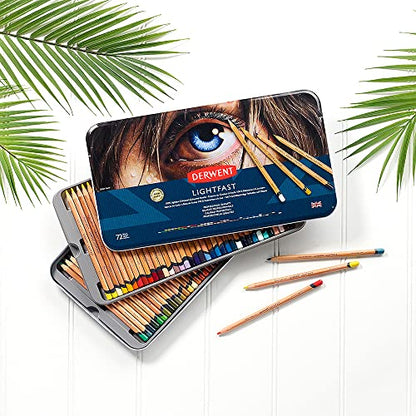 Derwent 2302722 Lightfast Coloured Pencil Tin (Pack of 72) (2302722) - size: 72 Count (Pack of 1)