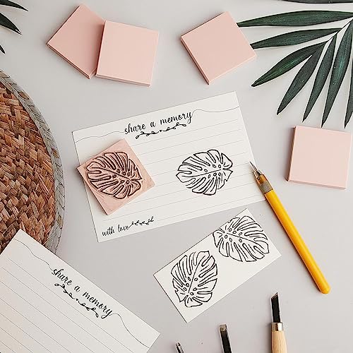 Frienda 24 Pcs 2" x 2" Rubber Carving Block Printmaking Stamp, Pink | Easy to Carve, for Printmaking, Stamp Making, DIY Crafting, Scrapbook, Painting, Soft Linoleum for Beginners, Professionals - color: Pink