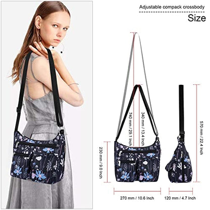 Kamo Crossbody for Women - Multi-pocket Shoulder Lightweight Messenger Casual Printed Purse Handbag Travel Bag - color: A#3