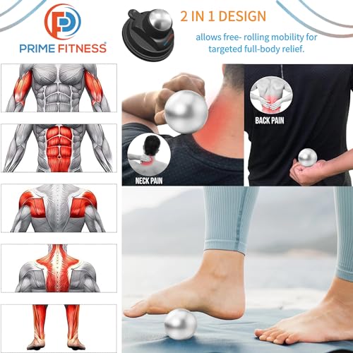 PRIME Fitness wall Mounted Massage Ball | Cold Therapy | wall Mounted Back Massager | cryo Stick | Relieve Muscle Pain (360 Wall Massager) - color: 360 Wall Massager