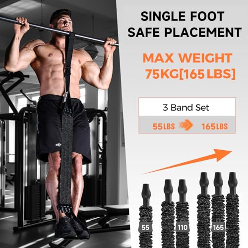 Innstar Pull Up Assistance Bands, Heavy Duty Resistance Band for Pull Up Assist, Adjustable Resistance 165-265lbs with Fabric Feet/Knee Rest, Pull Up Bands Assistance Bands - color: Upgrade Desert 165lbs