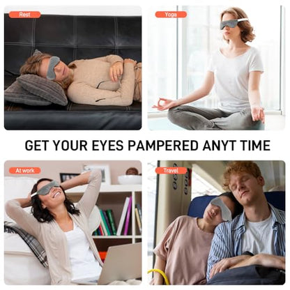 Weighted Eye Pillow for Yoga, Moist Heat Mask for Dry Eyes(Grey) - color: Eye Mask03-grey