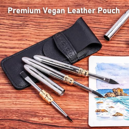3pcs Dual-Tip Travel Watercolor Brushes Set