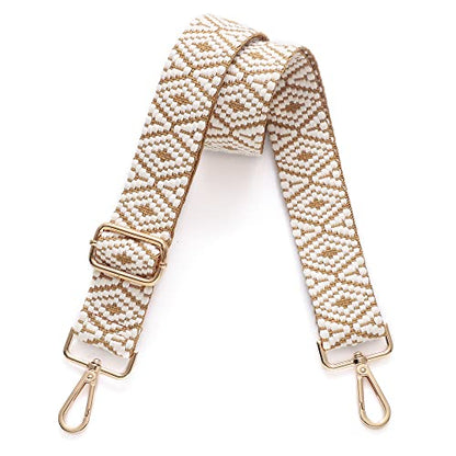 S-Jacorry Purse Strap Replacement Crossbody Wide Shoulder Strap Adjustable Canvas Straps Handbag Strap Replacement Belts - color: Gold Buckle-677