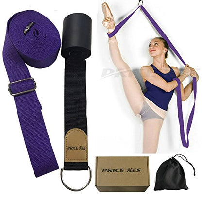 Adjustable Leg Stretcher Lengthen Ballet Stretch Band - Easy Install on Door Flexibility Stretching Leg Strap Great Cheer Dance Gymnastics Trainer Stretching Equipment Taekwondo Training - color: purple