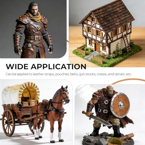 Nicpro 10 Colors Wood & Leather Model Paint Set, 20ml Ready to Use | Modeling Acrylic Paints, Brush & Airbrush Compatible, Miniature Paint Set for Beginner & Pro on Model, Figure, with 1 Thinner - style: Wood & Leather