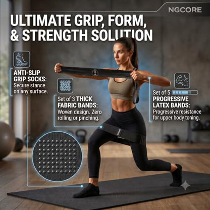 Pilates Kit with 15-Inch Pilates Ring & Small Pilates Ball, Exercise Bands Resistance Bands Set - Workout Equipment and Accessories - Pilates Equipment for Full Body Workout, Pilates Essentials