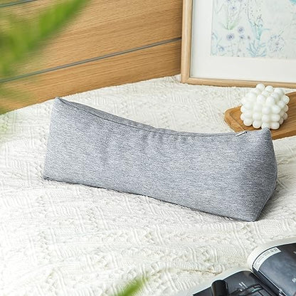 Buckwheat Neck Support Pillow Cervical Neck Cylinder Bolster Pillow,Buckwheat Hulls Adjustable Roll Pillow,Neck Pain Relief for Back and Side Sleepers Round Pillows for Lunch Break Grey, 6*15 inch - color: Grey
