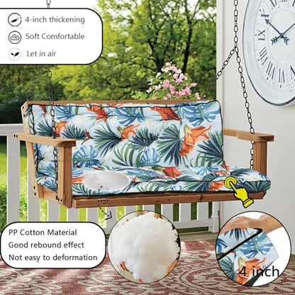 Porch Swing Cushion Three Seat Waterproof, Summer, 40 x 55in - color: Summer, size: 40 x 55in