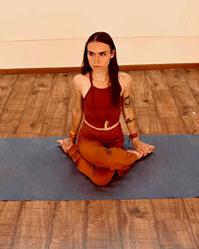 Travel Yoga Mat 1.5mm | Foldable, Lightweight Mat | Use for Travel, Backpacking, Yoga Retreat, Outdoors, Gym, Pilates, Machine Washable, Eco-Friendly - color: Space
