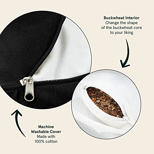 Retrospec Sedona Meditation Cushion, Buckwheat Pillow, Meditation Pillow - color: Black, size: 1 Count (Pack of 1)
