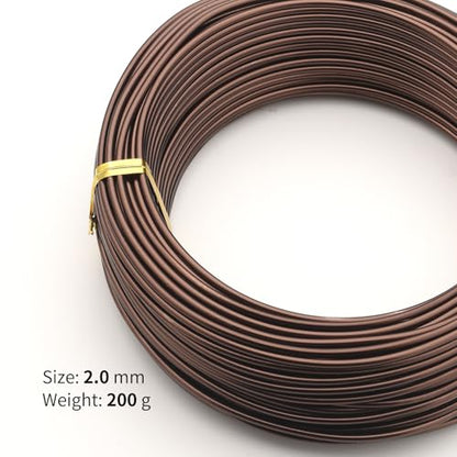 Bonsai Training Aluminum Wire, 2.0mm 12 Gauge Bronze 200g, Bendable Anodized Craft Wire, Flexible Armature Wire for Bonsai Tree Shaping, DIY Handcraft and Model Making(Bronze-2.0) - color: Brown, size: 12 Gauge