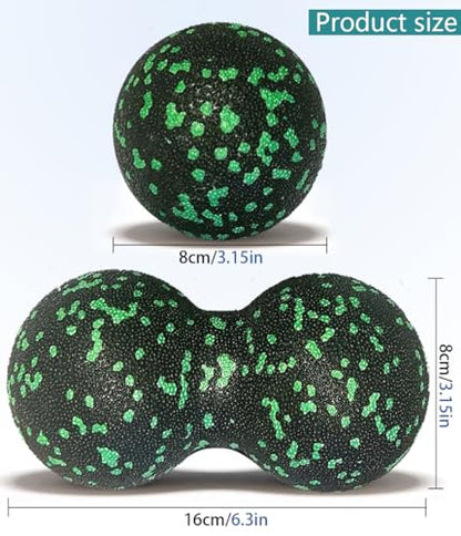 Peanut Massage Ball, Double Lacrosse Foam Roller for Physical Therapy, Firm | Deep Tissue Exercise, Myofascial Release, Muscle Knots Acupoint Relief, Trigger Point Tool for Neck Back Feet Waist Pain