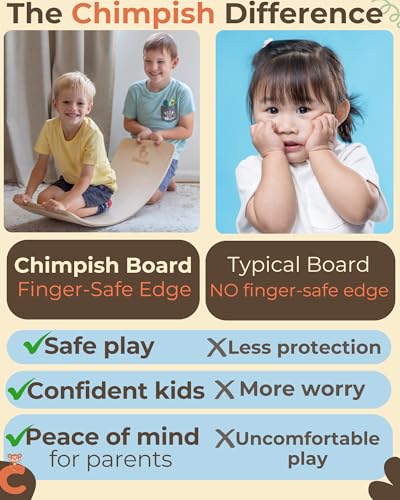 Wooden Balance Board - 37 inch Finger Safe Wobble Board for Toddlers, Wooden Balance Board for Kids
