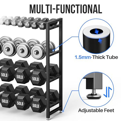 3 Tier Dumbbell Rack, Weight Rack for Home Gym - size: 4 Tier