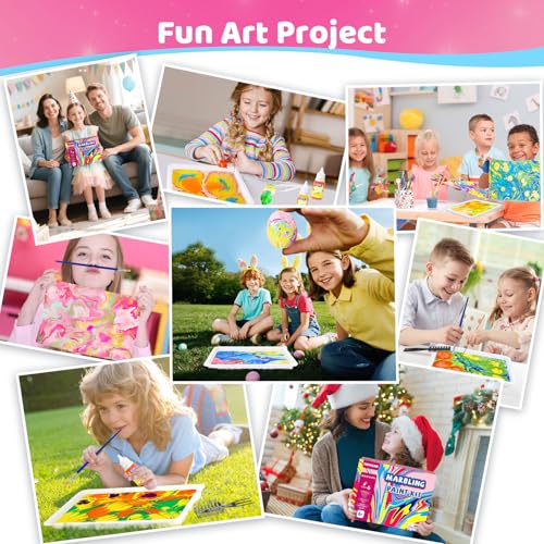 Water Marbling Paint for Kids,Stocking Stuffers for Kids,Birthday Gifts for Kids 3+ Years Old,Arts and Crafts for Girls Boys Ages 8-12 6-8 3-5,STEM Science Toys - color: Yellow