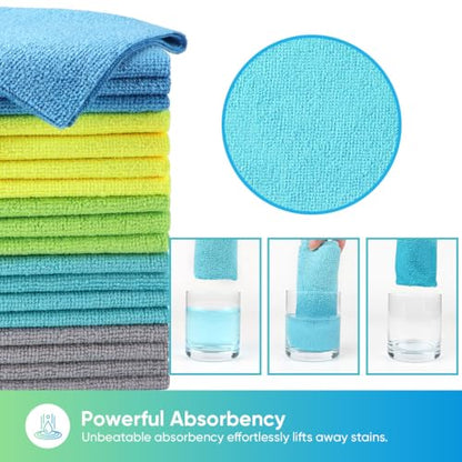 HOMEXCEL Microfiber Cleaning Cloth 20 PK, Towels for Cars, Multicolor - color: Multicolor