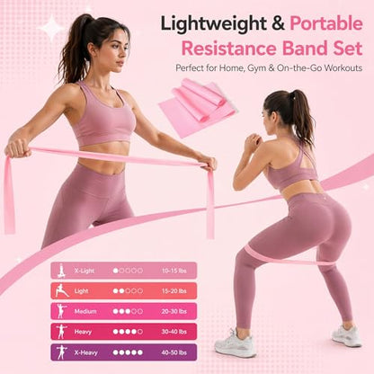 Pilates Kit for Home Workouts, Complete Pilates Starter Set for Women with Workout Guide, 15 Inch Pilates Ring, Mini Pilates Ring, Ball, Resistance Bands, Yoga Strap, Grip Socks & Carry Bag