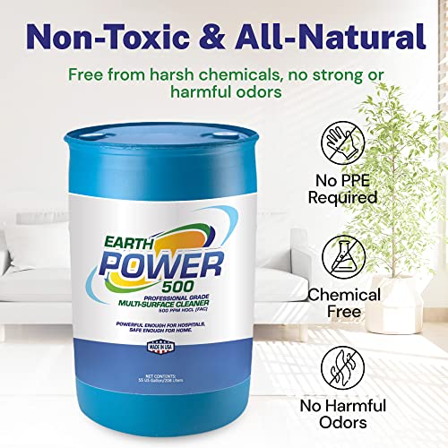 Earth Power Hypochlorous Acid 500 PPM Multipurpose Cleaner – 50 Gallon - style: 50 Gallons