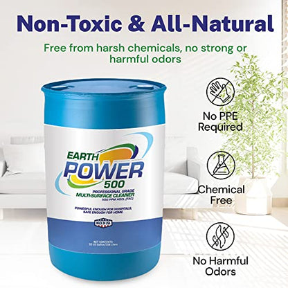 Earth Power Hypochlorous Acid 500 PPM Multipurpose Cleaner – 50 Gallon - style: 50 Gallons