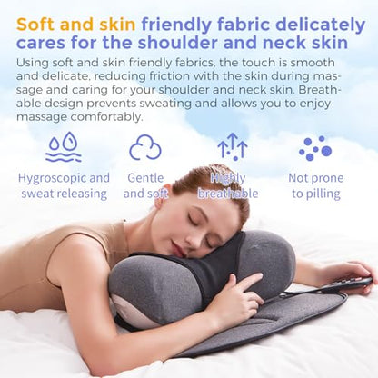 ALPHAY Cervical and Shoulder Massage Pillow, Portable Neck Traction Device, Dynamic Massage, Graphene Heating, Shoulder and Neck Relax Device