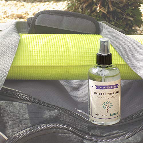 Mind Over Lather Yoga Mat Cleaner & Cleaning Spray 8oz 100% Natural Essential Oils | Lavender Mint | Cleans, Deodorizes & Restores All Mats | Non-Toxic