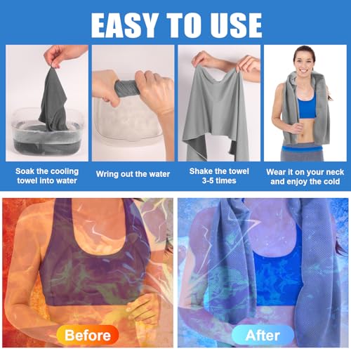4 Pack Cooling Towel for Neck and Face,Ice Towel for Hiking Camping Riding Tennis Yoga Fitness Workout Gym Sweat Ice Towels (Multicolor-03) - color: Multicolor-03