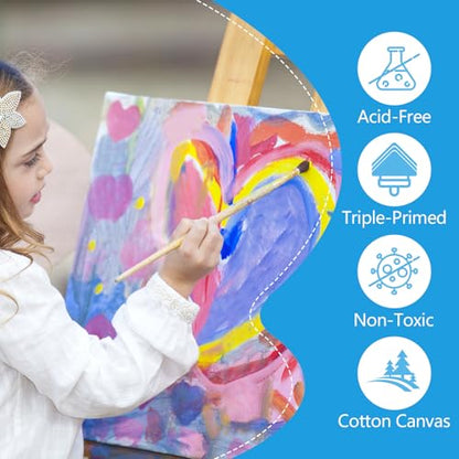 ESRICH Stretched Canvas for Painting 5x7, 28 Pack Small Canvases 5/8" Profile Primed Acid-Free Blank Canvas for Kids & Artists - size: 5x7in-28Pack